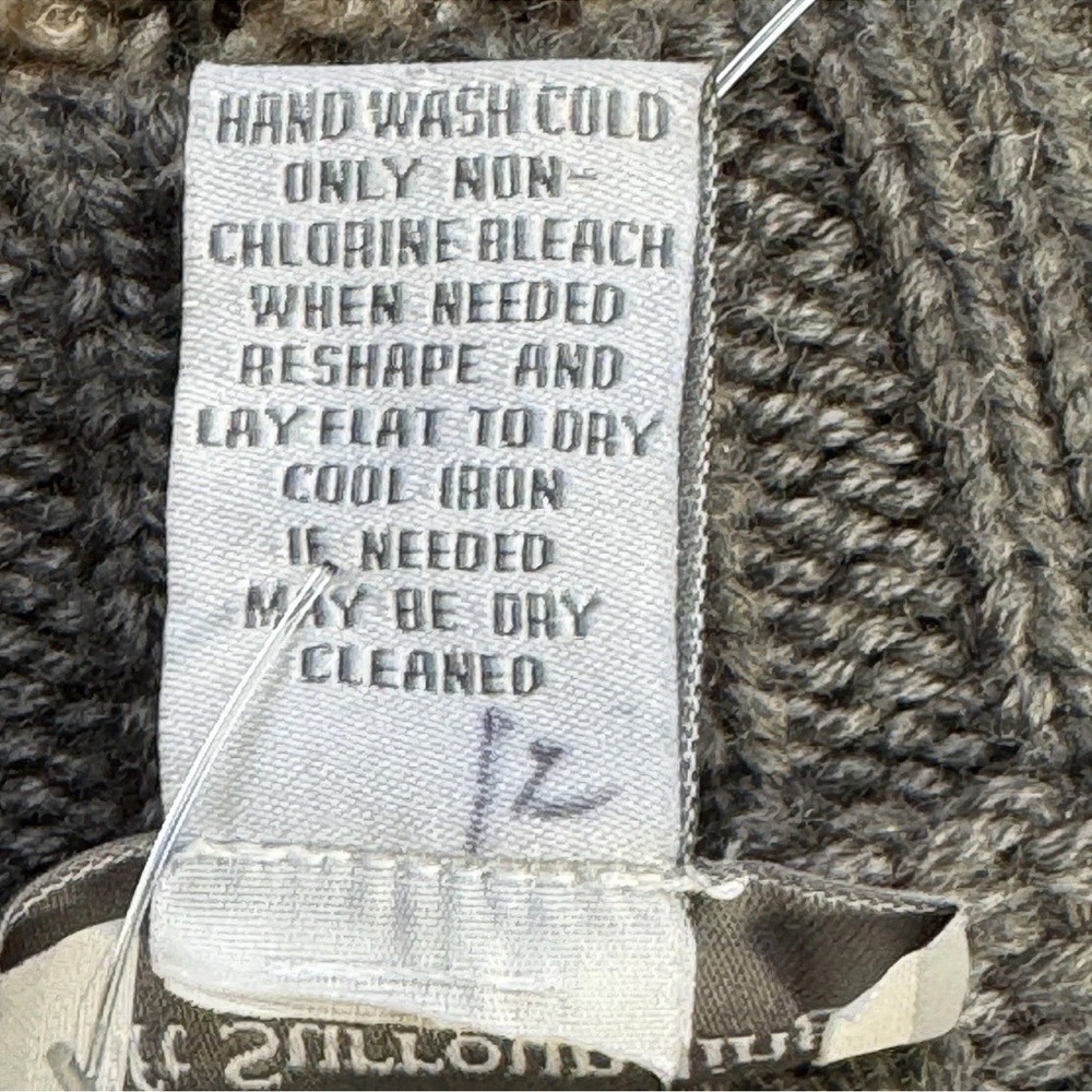 Soft Surroundings Button Front Gray Tunic Sweater Wool Blend Short Sleeve PXL - Picture 5 of 5